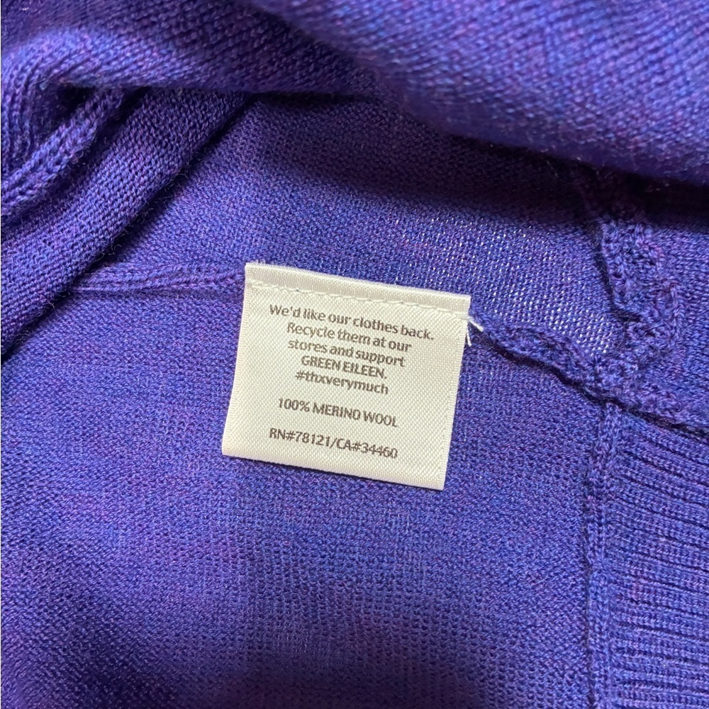 Eileen Fisher Italian Merino Wool Cardigan, Open Front, Size Large, Super Soft - Picture 10 of 11